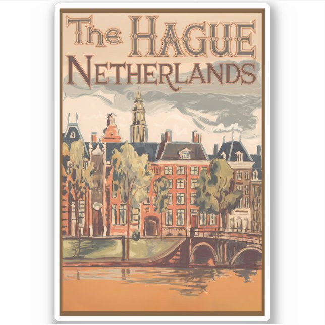 The Hague Netherlands Illustration Travel Art (Front)