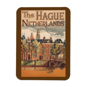 The Hague Netherlands Illustration Travel Art Magnet