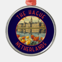 The Hague Netherlands Retro Distressed Circle