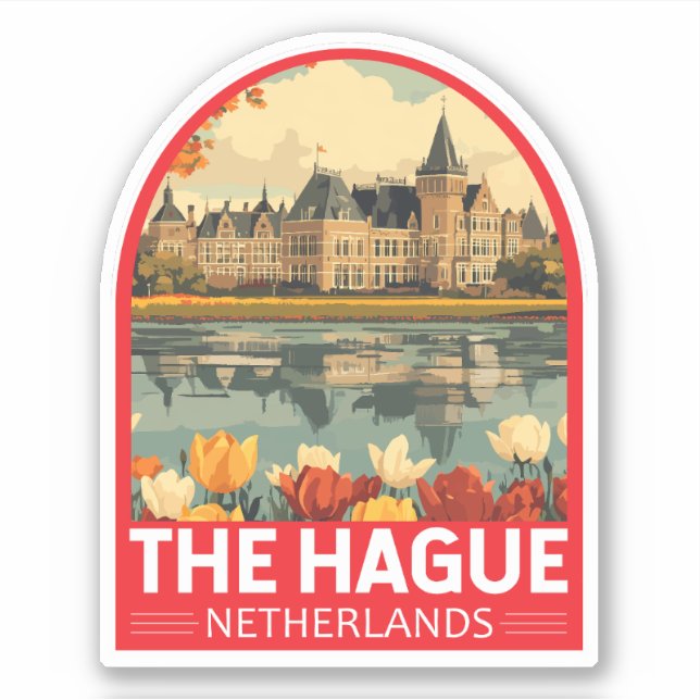 The Hague Netherlands Travel Art Emblem (Front)