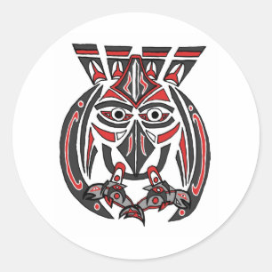 The Haida Raven and the Salmon Classic Round Sticker