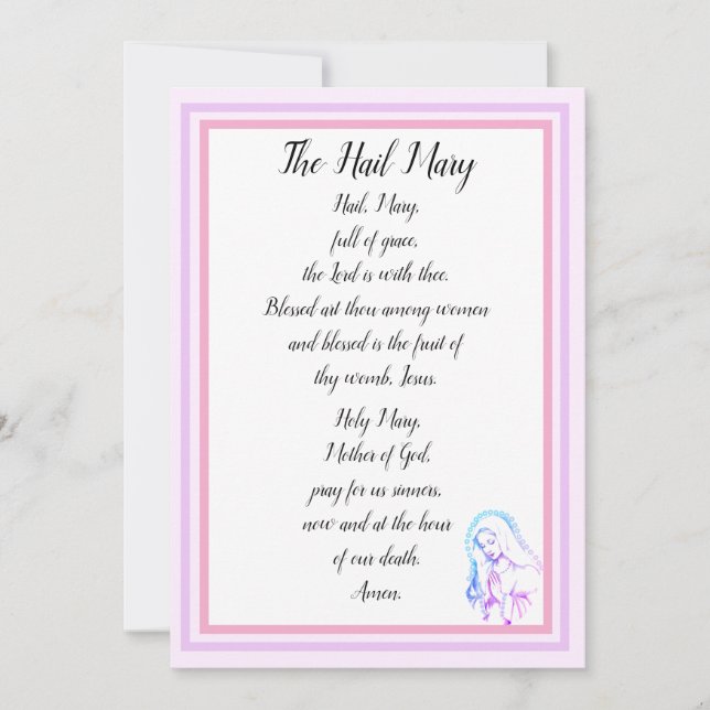 The Hail Mary Prayer Card (Front)