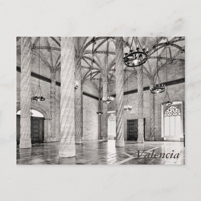 The Hall of Columns in Valencia Postcard (Front)