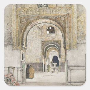 The Hall of the Two Sisters (Sala de las dos Herma Square Sticker