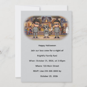 The Halloween Racoon Bandits Invitation
