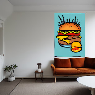 The hamburger   AI Art Poster