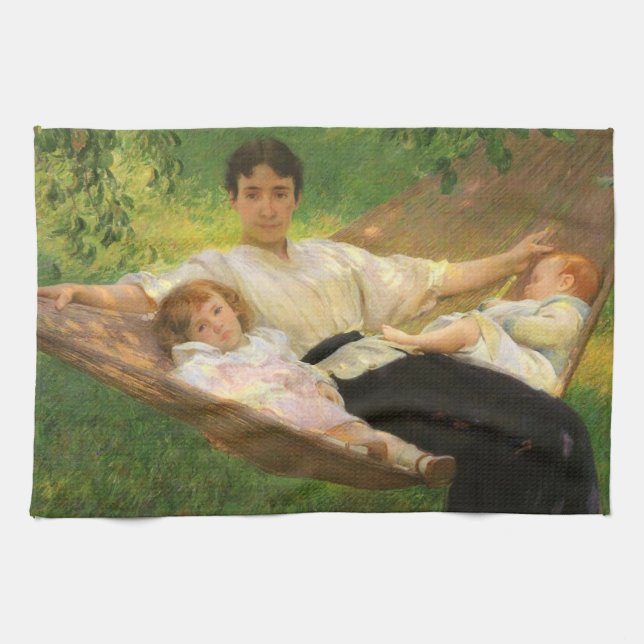 The Hammock (by Joseph DeCamp) Tea Towel (Horizontal)