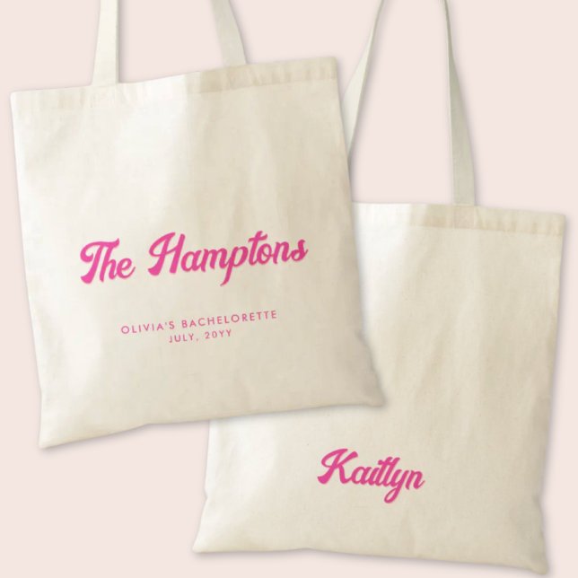 The Hamptons Bachelorette Party Personalised Tote (The Hamptons Bachelorette Party Tote Bag)