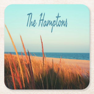 The Hamptons Beach Long Island NewYork Square Paper Coaster
