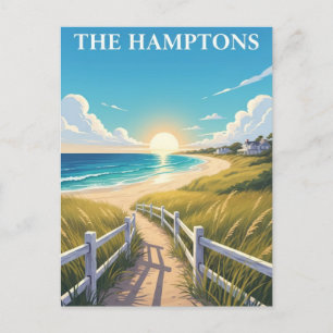 The Hamptons New York Travel Postcard