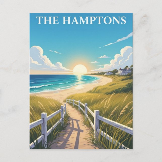 The Hamptons New York Travel Postcard (Front)