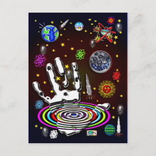 The Hand of Humanity in Space Postcard