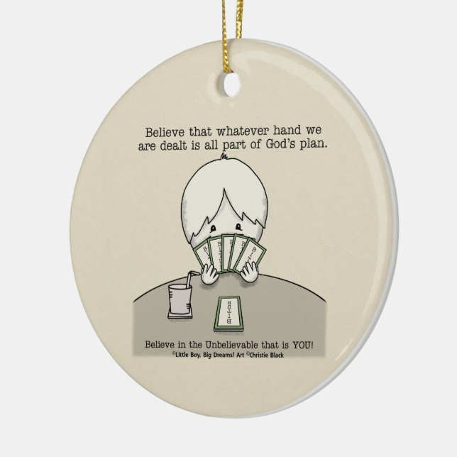 The Hand We're Dealt Ceramic Ornament (Left)