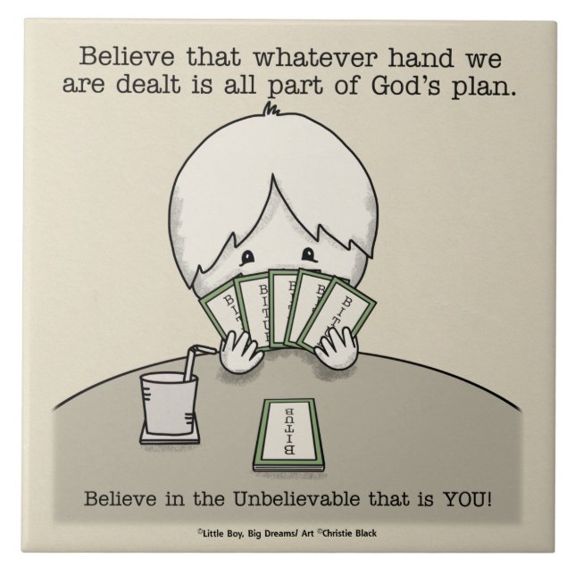 The Hand We're Dealt Ceramic Tile (Front)