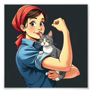 The handsome cat owner photo print