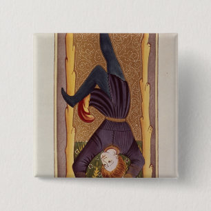 The Hanged Man, tarot card, French 15 Cm Square Badge