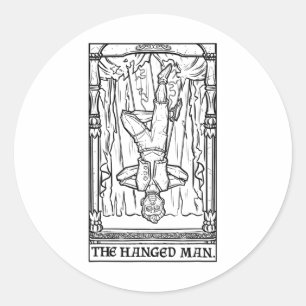 The Hanged Man Tarot Card Halloween Marionette Spo Classic Round Sticker