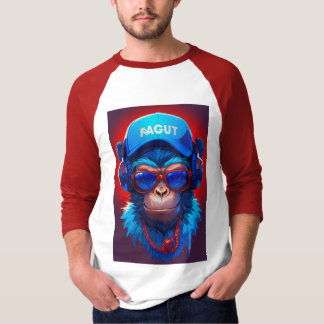 The Hangout with Cool Monkey and Headphones,Goggle T-Shirt