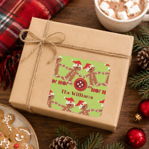 The Happiest Gingerbread Men Square Sticker