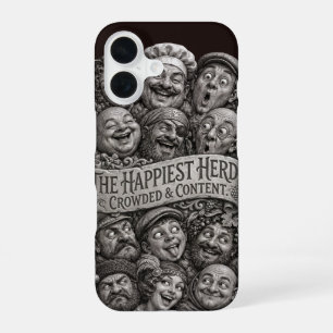 The Happiest Herd Crowded & Content Carved Faces P iPhone 16 Case