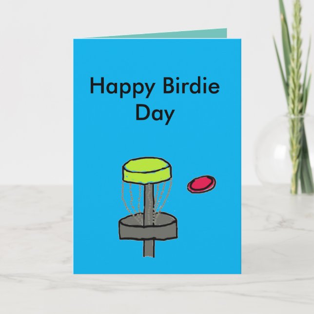 The Happy Birdie Day disc golf birthday card (Front)