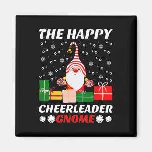 The Happy Cheerleader Gnome Candy Cane Cheerleadin Magnet