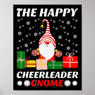 The Happy Cheerleader Gnome Candy Cane Cheerleadin Poster