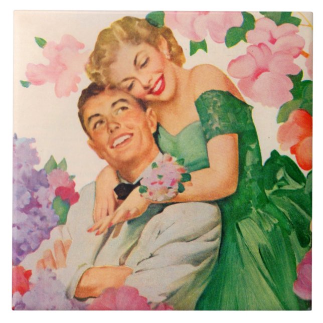 the happy couple ceramic tile (Front)