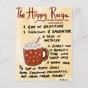 The Happy Drink Recipe Postcard