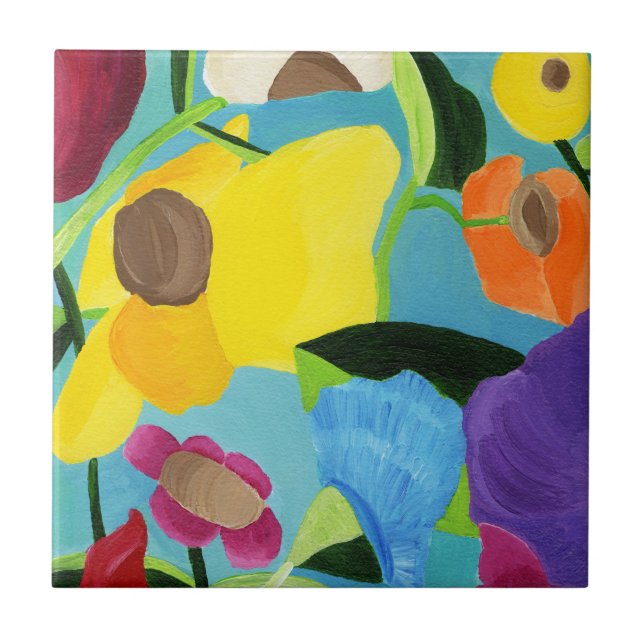 The Happy Garden Ceramic Tile. Ceramic Tile (Front)