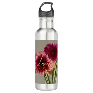 The Happy Gerbera Colorful Flower +Custom Name 710 Ml Water Bottle