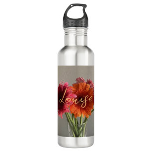 The Happy Gerbera Colourful Flower +Custom Name 710 Ml Water Bottle