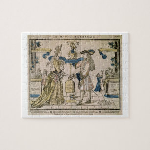 The Happy Marriage (stencil coloured woodcut) Jigsaw Puzzle