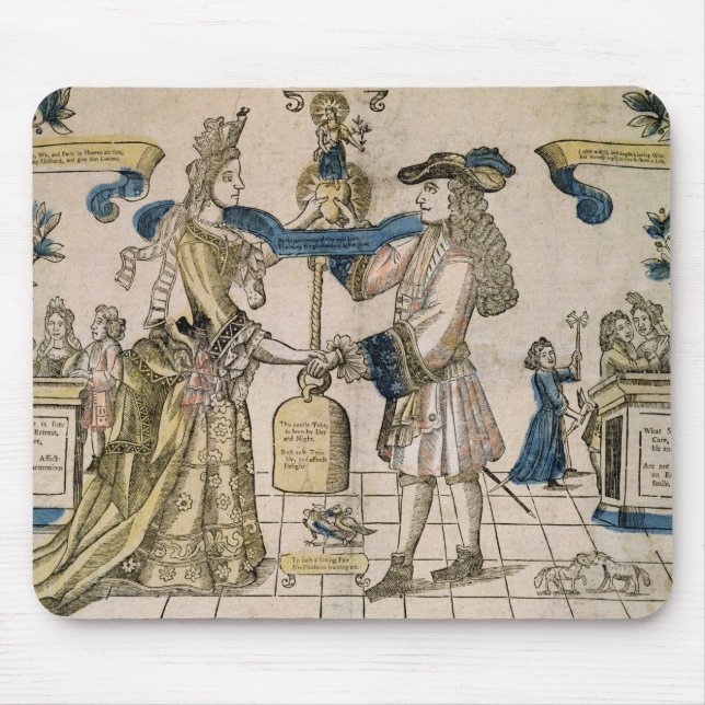 The Happy Marriage (stencil coloured woodcut) Mouse Pad (Front)