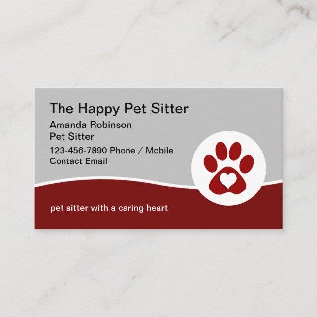 The Happy Pet Sitter Theme Business Card (Front)