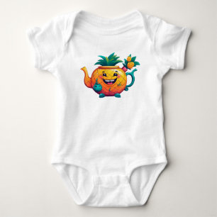 The Happy & Prosperous Pineapple Teapot Baby Bodysuit