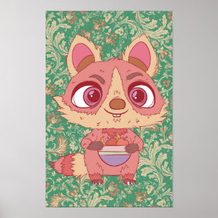 The Happy Racoon Poster