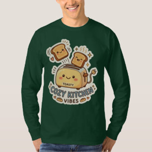 The Happy Toaster Quirky Breakfast Sticker Tee