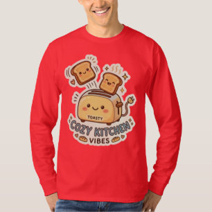 The Happy Toaster   Quirky Breakfast Sticker Tee