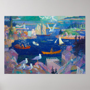 The Harbour at Herring Gut, 1925 by N. C. Wyeth Poster