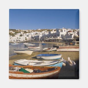 The harbour town with colourful fishing boats magnet