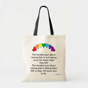 The hardest part about raising kids tote bag