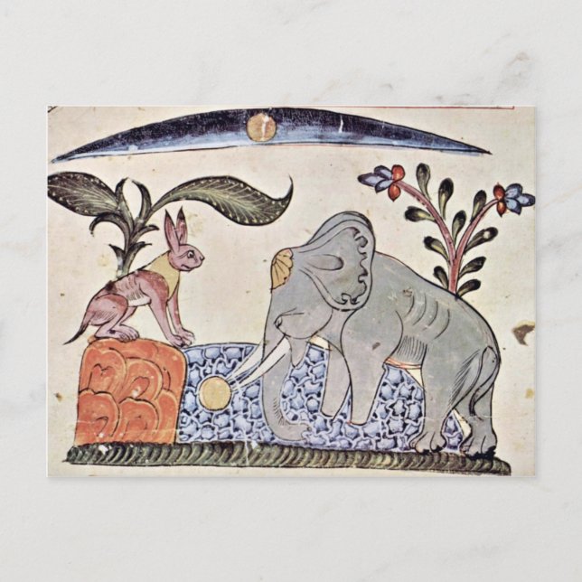 The Hare And The Elephant King In Front Of The Mir Postcard (Front)