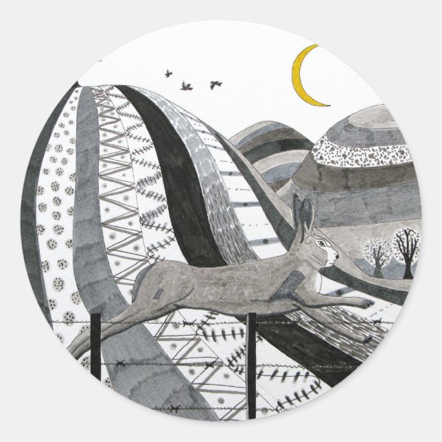 The Hare Classic Round Sticker (Front)