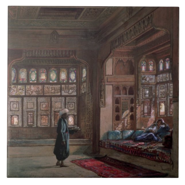 The Harem of Sheikh Sadat, Cairo, 1870 Ceramic Tile (Front)