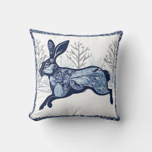 The Hares Winter's Whimsical Wandering Cushion