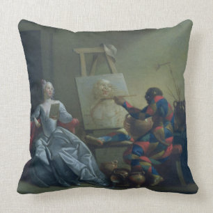 The Harlequin Painter, c.1742 (oil on canvas) Cushion