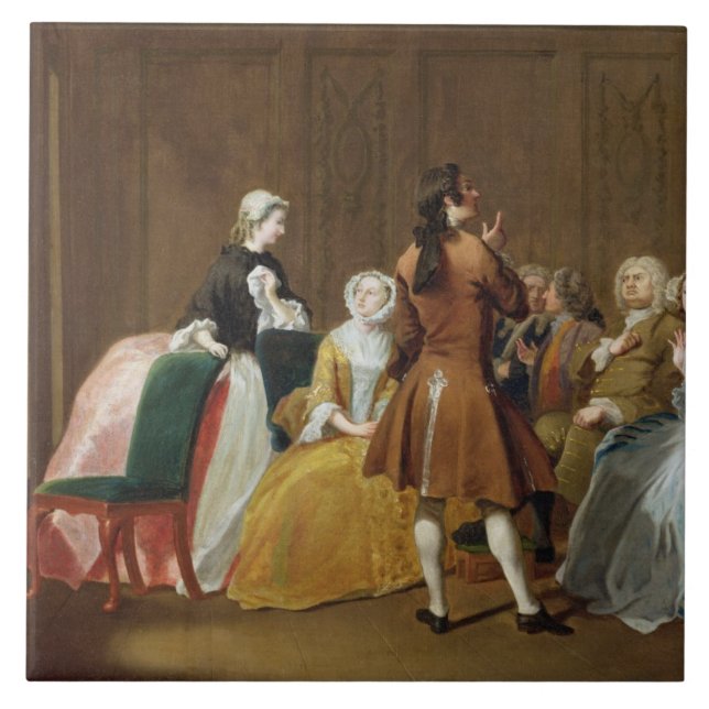 The Harlowe Family, from Samuel Richardson's 'Clar Ceramic Tile (Front)