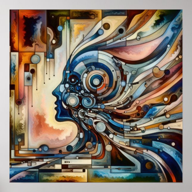 The Harmonious Paradox - Abstract Woman Art Poster (Front)