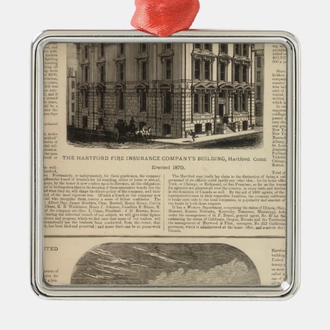 The Hartford Fire Insurance Company Metal Ornament (Front)